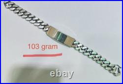 103 gr. Gourmette argent massif homme Jamais Porté Avec Poinçon Crab (800/1000)