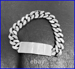 103 gr. Gourmette argent massif homme Jamais Porté Avec Poinçon Crab (800/1000)