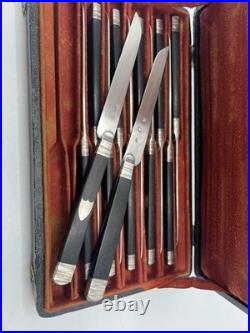 12 Couteaux A Fruits En Argent Massif Poincon Vieillard Coq Poitiers 1809 1819