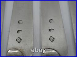 12 Couteaux Fruits Argent Massif Poincon Vieillard Poitiers 1819 Manches Nacre