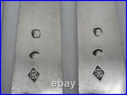 12 Couteaux Fruits Argent Massif Poincon Vieillard Poitiers 1819 Manches Nacre
