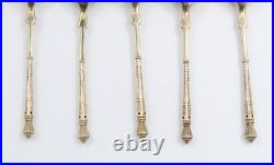 12 Cuilleres A Cafe En Argent Massif Vermeil Poincon Sanglier Manche A La Russe