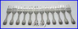 12 Fourchettes A Gateaux En Argent Massif Poincon Minerve Modele Coquille