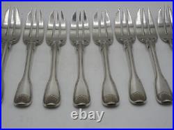 12 Fourchettes A Gateaux En Argent Massif Poincon Minerve Modele Coquille