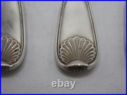 12 Fourchettes A Gateaux En Argent Massif Poincon Minerve Modele Coquille