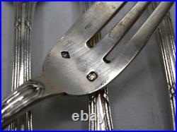 12 Fourchettes A Gateaux En Argent Massif Poincon Minerve Modele Filets Rubans