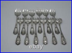 12 Fourchettes A Huitres En Argent Massif Poincon Minerve 1 Er Titre Louis XV
