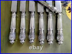 12 couteaux argent massif poinçon Minerve Paris style Empire Napoléon