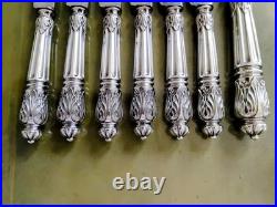 12 couteaux argent massif poinçon Minerve Paris style Empire Napoléon