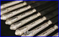 12 couteaux en argent massif Poinçon Minerve /Set of 12 solid silver knives