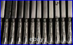 12 couteaux en argent massif Poinçon Minerve /Set of 12 solid silver knives