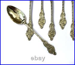 12 petites cuillères vermeil poinçon MINERVE 11,7 cm café thé moka argent massif