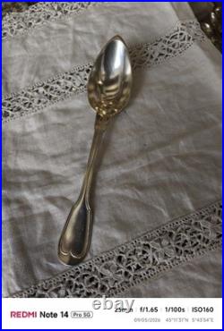 1 GRANDE CUILLERE ARGENT MASSIF Poinçon tête de profil à droite Poids 94 Gr