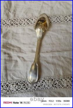 1 GRANDE CUILLERE ARGENT MASSIF Poinçon tête de profil à droite Poids 94 Gr
