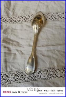 1 GRANDE CUILLERE ARGENT MASSIF Poinçon tête de profil à droite Poids 94 Gr