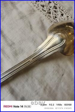 1 GRANDE CUILLERE ARGENT MASSIF Poinçon tête de profil à droite Poids 94 Gr