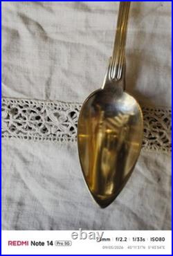 1 GRANDE CUILLERE ARGENT MASSIF Poinçon tête de profil à droite Poids 94 Gr