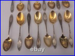 24 Cuillères à Moka Argent 800 Vermeil Poinçons Allemands Art Déco
