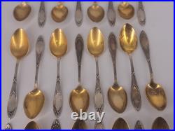 24 Cuillères à Moka Argent 800 Vermeil Poinçons Allemands Art Déco