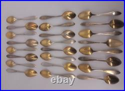 24 Cuillères à Moka Argent 800 Vermeil Poinçons Allemands Art Déco