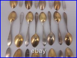 24 Cuillères à Moka Argent 800 Vermeil Poinçons Allemands Art Déco