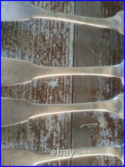 2 Couverts Argent Massif Poinçon Coq Monogrammés 295 Gr Début XIXe / Minerve 2 Couverts Argent Massif Poinçon Coq Monogrammés 295 Gr Début XIXe / Minerve