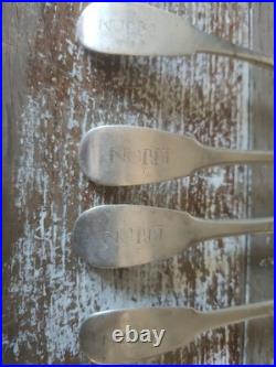2 Couverts Argent Massif Poinçon Coq Monogrammés 295 Gr Début XIXe / Minerve 2 Couverts Argent Massif Poinçon Coq Monogrammés 295 Gr Début XIXe / Minerve