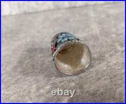 2 Dés à coudre. Émail Cloisonné Russe. Argent Massif non poinçonné. Vers 1880