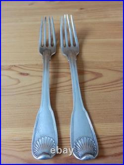 2 Fourchettes Anciennes Argent Massif Poincons Fermiers Generaux