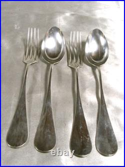 2 PAIRES COUVERTS ARGENT MASSIF POINÇON MINERVE SILVER FORK SPOON 182 grs