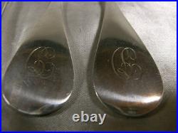 2 PAIRES COUVERTS ARGENT MASSIF POINÇON MINERVE SILVER FORK SPOON 182 grs