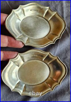 2 coupelles argent massif à décor filets contour Poinçons anglais et allemands