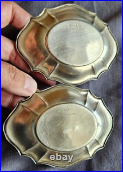 2 coupelles argent massif à décor filets contour Poinçons anglais et allemands