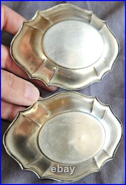2 coupelles argent massif à décor filets contour Poinçons anglais et allemands