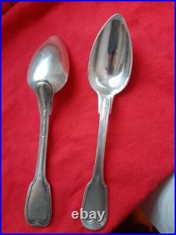 2 grandes cuillerres argent massif XIX POINCONS VIELLARD premier titre PARIS