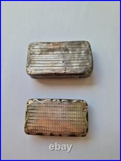 2 x Boite à tabac pilulier argent massif? Poinçon Minerve Tabatière XXeme 74gr
