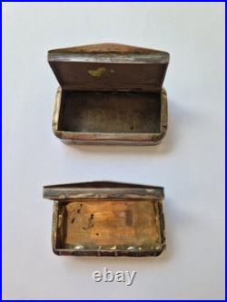 2 x Boite à tabac pilulier argent massif? Poinçon Minerve Tabatière XXeme 74gr