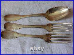 3 Couverts Anciens Argent Massif Voir Poincons