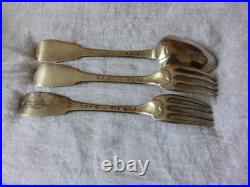 3 Couverts Anciens Argent Massif Voir Poincons
