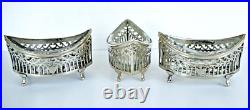 3 SALIERES NAVETTES Argent Massif Epoque 1er EMPIRE Poinçon 1er Coq (1798-1809) 3 SALIERES NAVETTES Argent Massif Epoque 1er EMPIRE Poinçon 1er Coq (1798-1809)