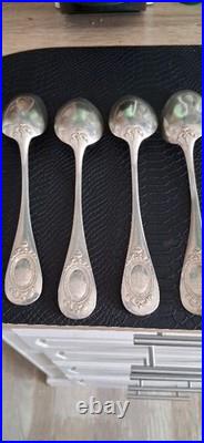 4 CUILLÈRES A SOUPE ARGENT MASSIF POINCON MINERVE 290 Gr