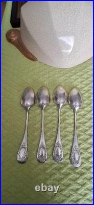 4 CUILLÈRES A SOUPE ARGENT MASSIF POINCON MINERVE 290 Gr