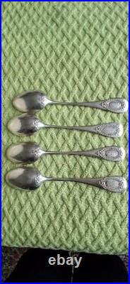 4 CUILLÈRES A SOUPE ARGENT MASSIF POINCON MINERVE 290 Gr