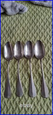 4 CUILLÈRES A SOUPE ARGENT MASSIF POINCON MINERVE 290 Gr