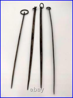 4 HATELETS BROCHETTES ARGENT MASSIF POINCONS TETE FEMME GRECQUE COQ JBSL XVIIIem
