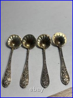 4 Pelles Cuillères à sel identiques Argent Massif poinçon minerve