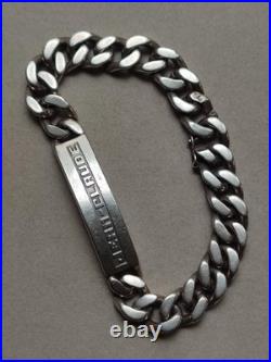 56,4g Bracelet gourmette en Argent 800 poinçon Crabe maille cubaine. XXème