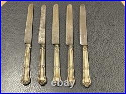 5 Couteaux PARIS En Argent Massif Poinçon Minerve