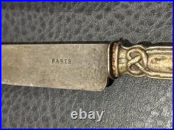 5 Couteaux PARIS En Argent Massif Poinçon Minerve