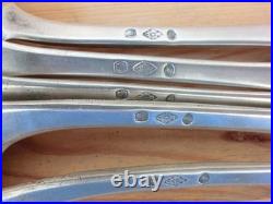 5 Grandes Cuilleres Anciennes Argent Massif Poincon Vieillard